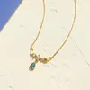 Chains Classic Blue Lucky Gem Necklace Beautiful Simple Versatile Clavicle Chain Neckalce For Woman Star Necklaces Women