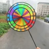36cm Colorful Rainbow Triple Wheel Wind Spinner Windmill Toys Yard Garden Decor T6P5 Q08114322856