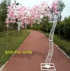 2,6m Höjd Vit Konstgjorda Cherry Dekorativa Blommor Wreaths Blossom Tree Road Lead Simulering med järnbåge ram för bröllopsfest rekvisita