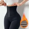 Solid hög midja leggings kvinnor breasted sport gym flicka varma leggins mujer jogging träning casual push up legging fitness 210928