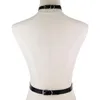 Belts 100% Handmade Punk Gothic PU Leather Harness Bra Top Heavy Duty 3 Rows Body Bondage Waist Belt Cincher Suspender