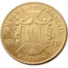 França 1862 B - 1869 B 5 peças data para escolher 100 francos artesanato banhado a ouro cópia decorar enfeites de moedas réplicas de moedas decoração de casa3020