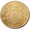 França 1862 B - 1869 B 5 peças data para escolher 100 francos artesanato banhado a ouro cópia decorar enfeites de moedas réplicas de moedas decoração de casa256a