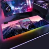 Eva Gamer LED-dator Mousepad Anime Evangelion RGB Gaming Stor musmatta med bakgrundsbelysning LED Musmatta Tangentbord Musmatta Present