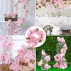 装飾的な花の花輪人工桜の結婚式ガーランドハンディングフェイクシルクフラワーバインラッタンパーティーアーチ家の装飾弦