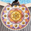 Asciugamani da spiaggia Boho da 150 cm Asciugamano rotondo grande stampato tropicale Asciugamano da bagno in tessuto in microfibra per soggiorno Decorativo per la casa