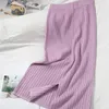 Vinter med slits tillbaka ett steg kjol Kvinna smal koreanska hög midja över-the-knä womens pit strip stickad höftpenna 210420