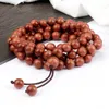 Fili Bracciale in pietra naturale per uomo Collana in pietra arenaria dorata con perline Buddha Meditazione Mala Braccialetti con nodo elastico Gioielli con ciondoli da donna