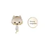 Lovely crystal cat magnet brooch suit shirt collar pin does not damage clothes cute animal brooches for women fashion jewelry