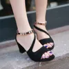 Sandalias de boca de pescado de comercio exterior Primavera 2021 Moda para mujer Tacones altos Zapatos de mujer de gran tamaño europeos y americanos 35-42 al por mayor