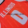 2020 Neues NCAA Illinois Fighting Illini College-Basketballtrikot 0 Orange, alle Nähte und Stickereien, Herren-Jugendgröße