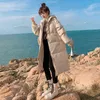 Koreansk Casual Mid-Length Down Polded Jacket Women's Long Section Over The Knee Loose And Tight Fashion Bread Jacket 211130
