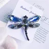 Булавки броши Blue Crystal Dragonfly Vintage Insect Brooch для женщин модные аксессуары для животных подарки Boutonniere SeaU22