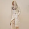 Parkas en duvet pour femmes FTLZZ hiver double face légère plume longue veste femmes manteau droit mince Parker épissage chaud Fit Puffer Outwear F