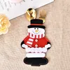 NewChristmas Cutlery Bolsa 12 * 18 cm Santa Claus Snowman Moose Forma de Cozinha Faca de Cozinha Forquilha Saco de Armazenamento LLD11189