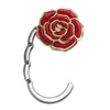 Gancho de metal Rose Forma Dobrável Saco Bolsa Gancho Portátil Cor-de-rosa Rose Gancho para Saco Criativo Madeira Saco Saco Cabide