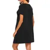 Letnie kobiety w ciąży Nocna sukienka O-Neck Solidne przyciski z krótkim rękawem Sukienki ciążowe Odzież ciąży Kobieta Koszula nocna Q0713
