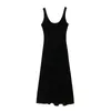 Black Velvet Dresses for Women Sexy Backless Slip Midi Woman Dress Summer Sleeveless Elegant Gowns Ladies Party 210430