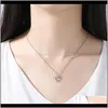 Necklaces & Pendants Drop Delivery 2021 Fashion Jewelry Two Hearts Intertwined Creative Beautiful White Gold Pendant Necklace Clavicle For Wo