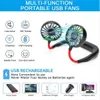 Party Favor Ventilateur de cou portable Mini ventilateur personnel USB rechargeable avec ventilateur à 3 niveaux avec lumières LED, ventilateurs de sport portables adaptés aux voyages, au bureau en plein air, aux sports à domicile