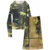 Spring High Waist Yellow Skirt Women Floral Printed Bodycon A Line Long Midi Ladies Aesthetic Clothes 210427