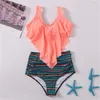 Women's Swimwear 2022 Sexy Brazilian Bikini Set Women Striped Biquini Female High Cut Bikinis Push Up Swimsuit Bathing Suit