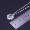 Muitas cores zircons cristal cor prata cor traje jóias conjuntos para mulheres brincos anel colar conjunto com pingente nupcial jóias H1022