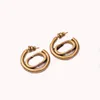 Designer Womens gold hoop earrings Retro Big Circle elegant High Quality Letter earring for lady Huggie female Jewelry lover gift2648