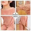 Pijamas quentes grossas para casais Set Coral Fleece HomeWear Inverno Lounge Homens Soft Pijama Mulheres Casa Roupa Terno 211110