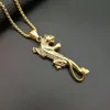 Hip -Hop -Halsketten Bling Gold plattiert Diamant Edelstahl