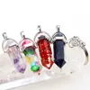 Fashion Resin Chakras Hexagonal Prism Key Holder chain Rings Keychain Accessories for women men