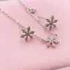 Earrings & Necklace Lanyika Fashion Jewelry Romantic Snowflake Circle Zircon Micro Inlay With For Everyday Wedding Gift