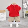 Cute Summer Baby Boys Clothing Sets Turn-Down Collar Kids Short Sleeve T-shirt+Shorts 2pcs Set Children Suit Boy Outfits