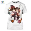 Megumin Konosuba Halloween cuello redondo camiseta 3D estampado verano Anime Hipster Harajuku camisetas de gran tamaño hombres mujeres ropa H47 X0621