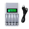 1.2V 4 slots AA AAA NI-MH NI-CD Snelle lading batterijlader met LCD-scherm EU AU US UK Plug