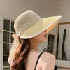 Yeni Varış Kadın Bayanlar Yaz Büyük Geniş Ağız Güneş Şapka Katlanabilir Roll Up Ilmek Dekor Plaj Visor Kap Açık Seyahat Cap