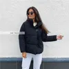 フグジャケットコートバイオレット短い冬の女性暖かい綿sパーカー女性カジュアルルースウウス韓国人211216