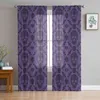 Skull Purple Sheer Window Tulle Living Room Bedroom For Kitchen Veiling Curtain Decoration
