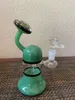 7,6 cali 19 cm UFO Assorted Kolor Green PerColator Glass Water Bong Pipe Zlewki Hookh Bongs