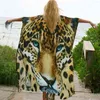 Strand Cover Up Tunik för tryck Chiffon Long Kaftan Bikini Robe de Plage Sarong Wrap Baddräkt Q1126 210722