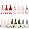 Adorno de muñeca sin rostro de punto navideño barba larga gnome santa santa puerta puerta colgante colgantes de colgantes en casa decoraciones de vacaciones de fiesta de año nuevo regalo jy0651