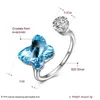 Clusterringe 925 Sterling Silber für Frauen Klassische Schmetterlingsform Österreich Kristall Weiblicher Fingeröffnungsring Feiner Schmuck Zubehör