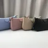 Klassiska Deluxe Women äkta läderväskor Purse Crescent Bag Match Tyg Fluorescerande Tote Handväskor Totes Crossbody Purses300f