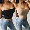 Summer Crop Top Donna Cross Bandage Canotta Casual SleevelTank Top Sexy Ladies Solid Vest Cami Camicie Nero 2021 X0507