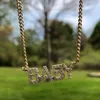 Doremi 9mm Crystal Letters Necklace for Women Jewelry Custom Name Necklaces Numbers Personalized Zirconia Pendant
