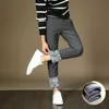 2019 Winter Men Warm Casual Pants Business Fashion Knitting Elasticity Slim Thick Trousers Male Brand Clothes 38 Y0927