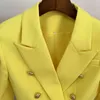 HIGH STREET Fashion Designer Jacket Women's Classic Lion Buttons Double Breasted Slim Fit Textured Blazer 210521