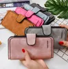 Wallets 2021 Women's Long Wallet Zipper Scrub -Thin Casual Bag Ladies PU Leather Purse Card Phone Holder