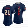 Personalizado 2021 All Star Game Navy Flexbase Basebol Autêntico Jerseys Duplo Costurado Bordado Homens Mulheres Juventude II