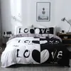 Aggcual Couple love king size bedding set luxury bed quilt comforter printed duvet cover set double bed Polyester textile be04 211007
